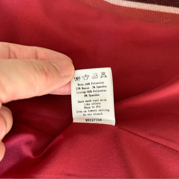 Mural Red Burgundy Stripe Button Blazer - Picture 10 of 16